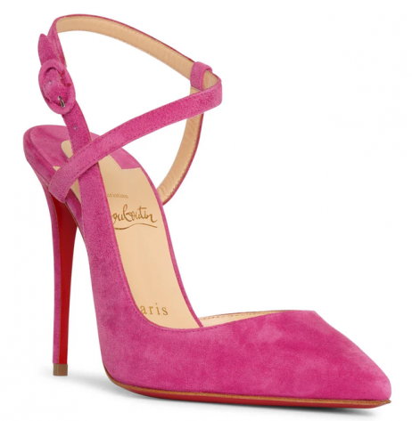 Christian Louboutin Jenlove Pompe de Curea Glezna 100mm piele de Căprioară de culoare Roz