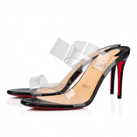 Christian Louboutin Nimic De 85 Mm Sandale Din Pvc Și Brevet De Vițel Negru