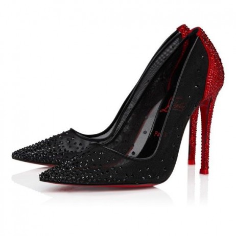 Christian Louboutin Degrastrass Covorul Rosu 100 Mm Pompe Mesh Negru