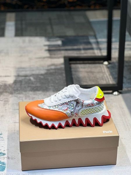 Christian Louboutin Loubishark De Benzi Desenate-Print Adidași Din Piele Multicolor