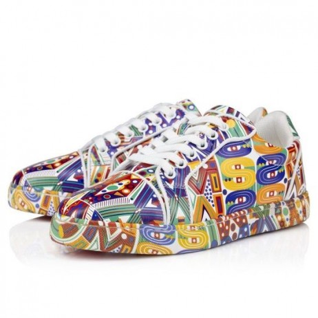 Christian Louboutin Distractiv Vieira Adidași Wamims Imprimate din Piele de Vițel Femei CL Pantofi