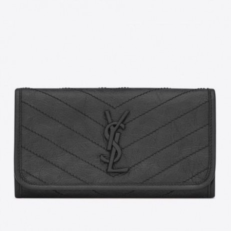 Saint Laurent Niki Mare Portofelul Furtuna Încrețite Vintage Din Piele RpelicaSaint Laurent Portofele