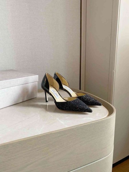 Jimmy Choo 65mm Pompe Sclipici Degrada Materialul Negru