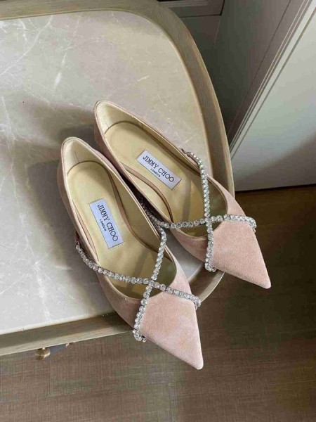 Jimmy Choo Genevi Tv Cu Piele De Căprioară Nud