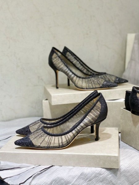 Jimmy Choo Iubesc 65 Sclipici Material Pompe Tul Acoperire Negru