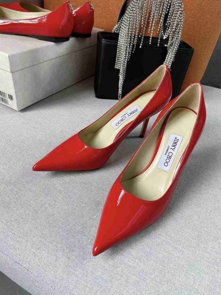 Jimmy Choo Iubesc 85 din Piele de Vițel Pompe JC Emblema Roșie