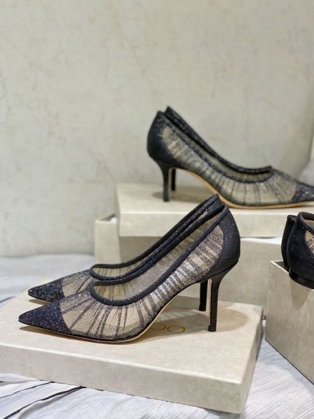 Jimmy Choo Iubesc 85 Sclipici Material Pompe Tul Acoperire Negru