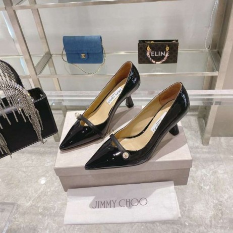 Jimmy Choo Pompe de Brevete din Piele 60mm Negru