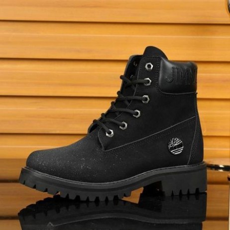 Jimmy Choo Cizme Timberland Piele Nubuc Brodate Logo-Ul Negru