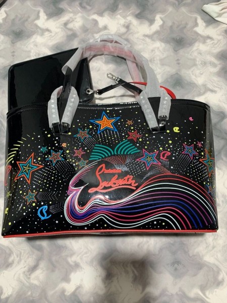 Christian Louboutin Cabata Mici Starlight-print Brevet Tote Sac Christian Louboutin Saci