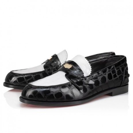 Christian Louboutin pantofi de piele de Crocodil Relief din Piele de Vițel Alb CL Pantofi