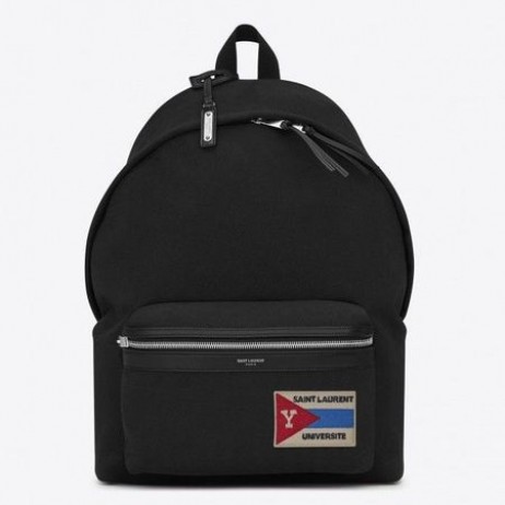 Saint Laurent Black Oraș Rucsac De Buzunar Patch-Uri Saint Laurent Saci