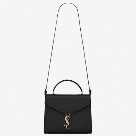 Saint Laurent Cassandra Mediu Geanta Neagra Din Piele Grained Saint Laurent Saci