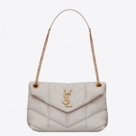 Saint Laurent Mici Loulou Puffer Pungă Albă De Miel Saint Laurent Saci