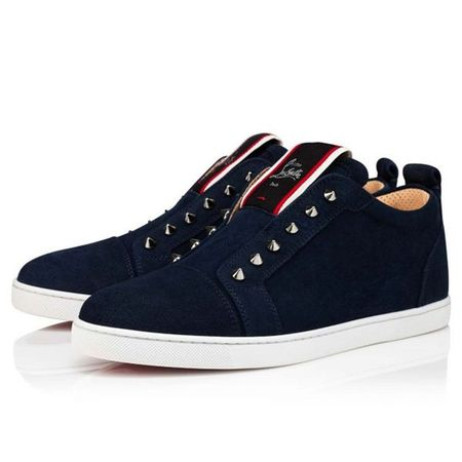 Christian Louboutin Low Top F. A. V Fique O Vontade Marin Piele De Căprioară Piele