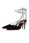 Christian Louboutin Astrid Dantela, Strass 85 Mm Strappy Pompe De Catifea Si Strass Black