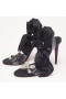 Christian Louboutin Astrinodo Glezna Lega Sandale de 100mm din Satin si PVC Negru din PVC transparent