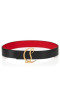 Christian Louboutin Cl Logo Centura de 35mm Buna Piele de Vițel Negru
