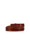Christian Louboutin Cl Logo Belt Femei Crocodil Relief Din Piele De Vițel Acajou