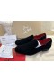Christian Louboutin Dandy Tipa Loafer Black Velvet CL Pantofi