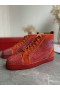 Christian Louboutin Louis Strass-High Top Adidași Veau Velous și Strass Portocaliu