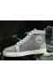 Christian Louboutin Louis Strass-High top Adidași Bărbați din Piele de Argint Sclipici