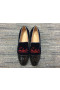 Christian Louboutin Infricosator Mocasini de Catifea și Piele Lăcuită Negru