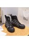 Dior Explorer Glezna Cizme Toc Dur Oblic Tesatura Piele De Vițel Negru
