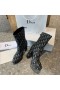 Dior Oblic Print Cu Toc Cizme Negre