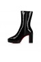 Christian Louboutin Alleo 90 Mm Cizme Joase Moale Brevet Piele De Vițel Negru Pantofi Christian Louboutin