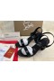 Christian Louboutin Bloc Toc Sandale de Curea 80mm Piele Nappa Neagra