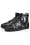 Christian Louboutin Louis-High Top Adidași Din Piele De Vițel Negru Pantofi Christian Louboutin