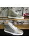 Christian Louboutin Louis Strass Mare de Femei de Top Adidași piele de Căprioară și Sclipici din Piele de Argint