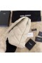 Saint Laurent Sade Puffer De Ambreiaj Plic Alb Din Piele De Miel