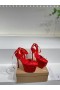 Christian Louboutin Cassia Dantelă Sus Alta Platforma 160 mm Strappy Pompe Crep Satin Rosu