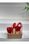 Christian Louboutin Cassia Dantelă Sus Alta Platforma 160 mm Strappy Pompe Crep Satin Rosu