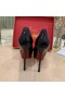 Christian Louboutin Dirditta 130mm Pompe de Brevete din Piele Neagră CL Pantofi