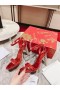 Christian Louboutin Lipstrass Regina Sandale 100mm Piele Lăcuită Roșu Christian Louboutin
