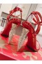 Christian Louboutin Lipstrass Regina Sandale 100mm Piele Lăcuită Roșu Christian Louboutin