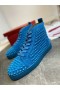 Christian Louboutin Louis Piroane de Înaltă Top Adidasi Veau Velous Albastru CL Pantofi