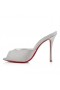 Christian Louboutin-Mi Dolly 100 Mm Catâri Strălucea Din Piele De Vitel De Argint Pantofi Christian Louboutin