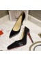 Christian Louboutin Pigalle Platon Pompe de 100mm Piele Lăcuită Negru