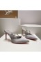 Christian Louboutin Planeta Regina 70 mm Pompe de Satin, Cristale Gri