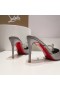 Christian Louboutin Planeta Regina 70 mm Pompe de Satin, Cristale Gri