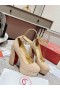 Christian Louboutin Platforme Movida Jane 130 mm, din Piele de Brevet Nud CL Pantofi