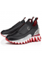 Christian Louboutin Sharkyloub SP Piroane Adidași Neopren Si Piele de Vițel Negru