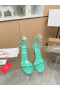 Christian Louboutin Deci Mi-105 mm Sandale din Piele Piroane Menta Pantofi Christian Louboutin
