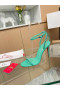 Christian Louboutin Deci Mi-105 mm Sandale din Piele Piroane Menta Pantofi Christian Louboutin