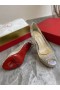 Christian Louboutin Foarte Strass Pompe Peep Toe 120mm Plasă și Piele de Argint