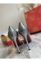 Christian Louboutin Foarte Strass Pompe Peep Toe 120mm PVC si Sclipici Argintiu
